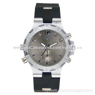 Hidden Camera Watch with Calendar, 1,280 x 720P, 30m Waterproof, 4/8/16GB Memory, CMOS 1/4 Inches